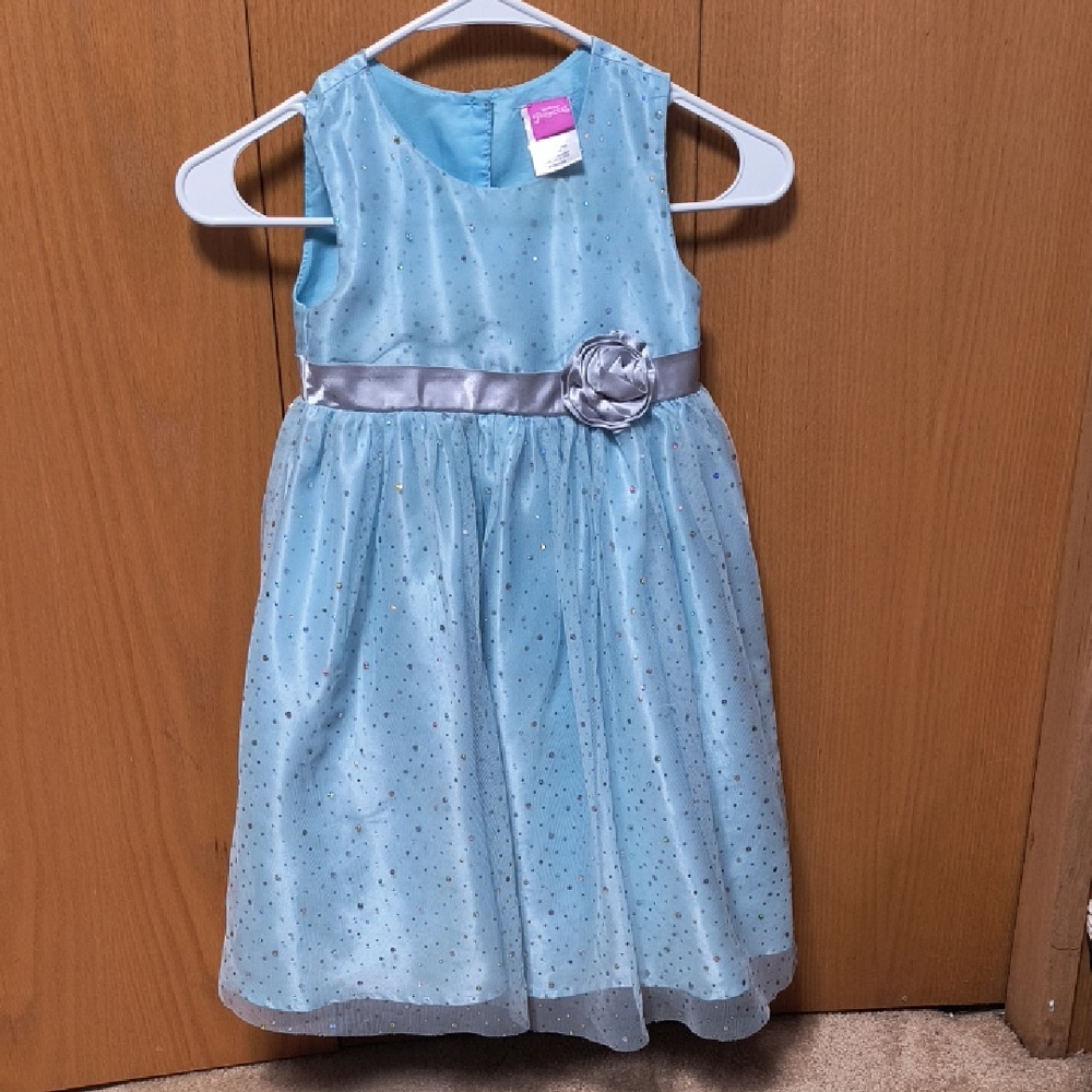 Blue Sleeveless Kids Dress
